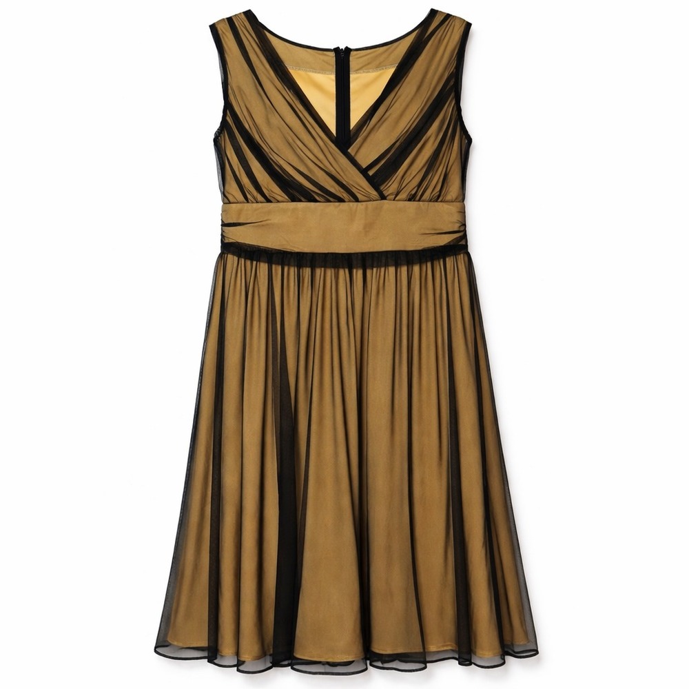 Newport News Old Money Dark Romantic Mesh Dress Womens‎ Sz 14 Classic Elegance